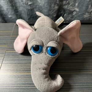Animal Alley 13” Toys R Us 2000 Vintage elephant plush with big blue eyes stuffy